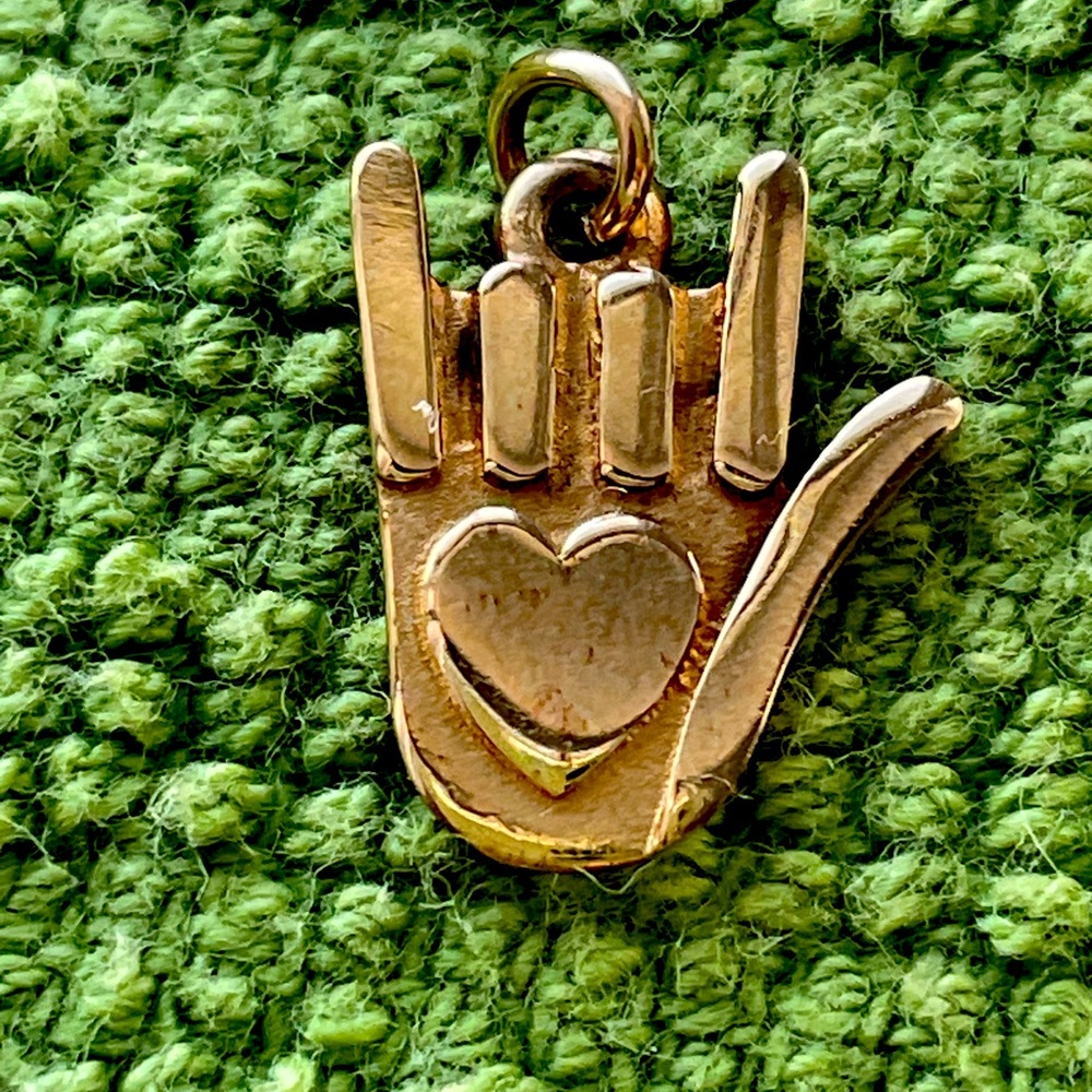 Retired James Avery 14k Gold Sign of Love Charm/Pendant